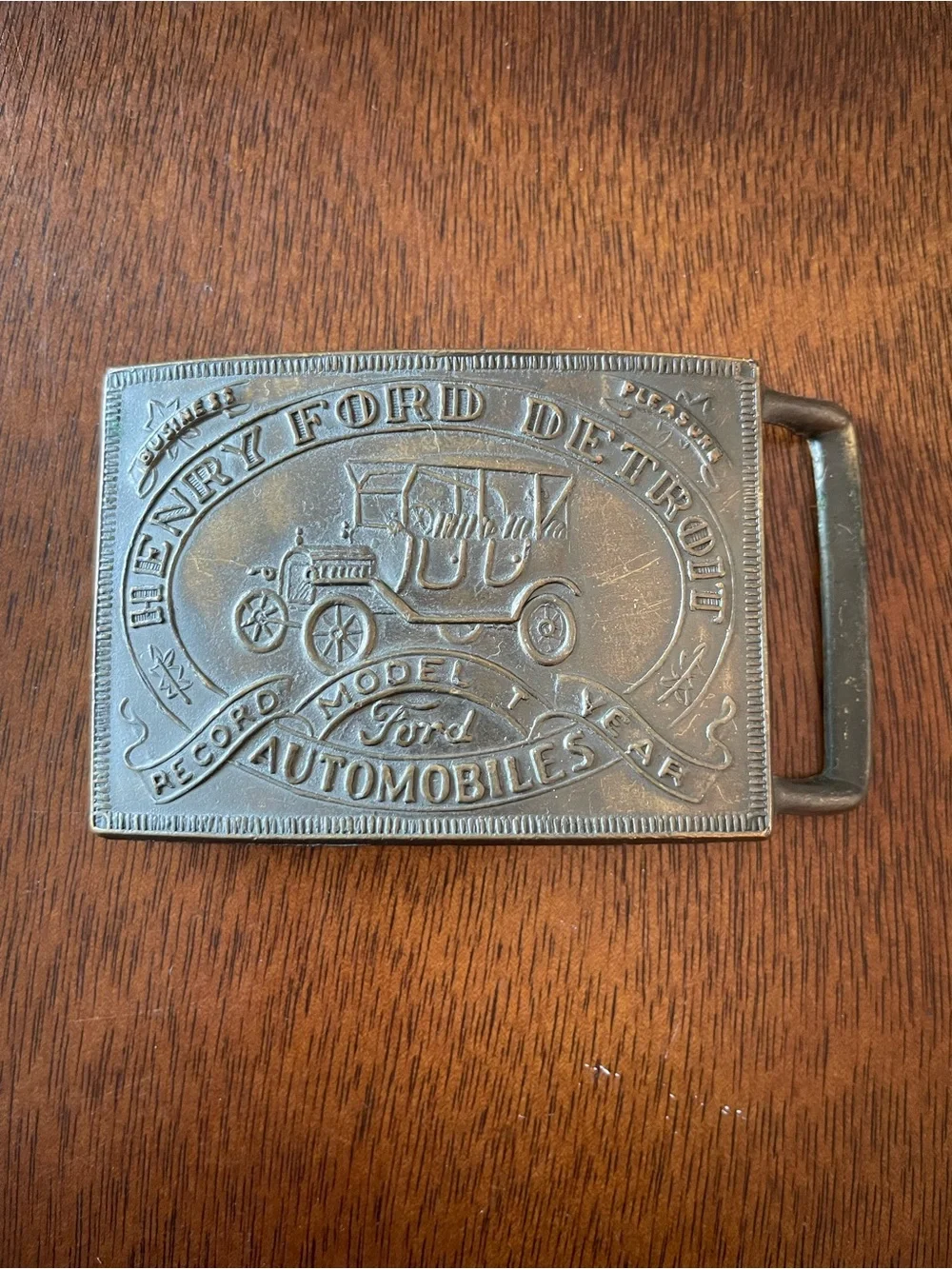 Vintage Henry Ford Detroit Ford Automobiles, Record Model Year Belt Buckle